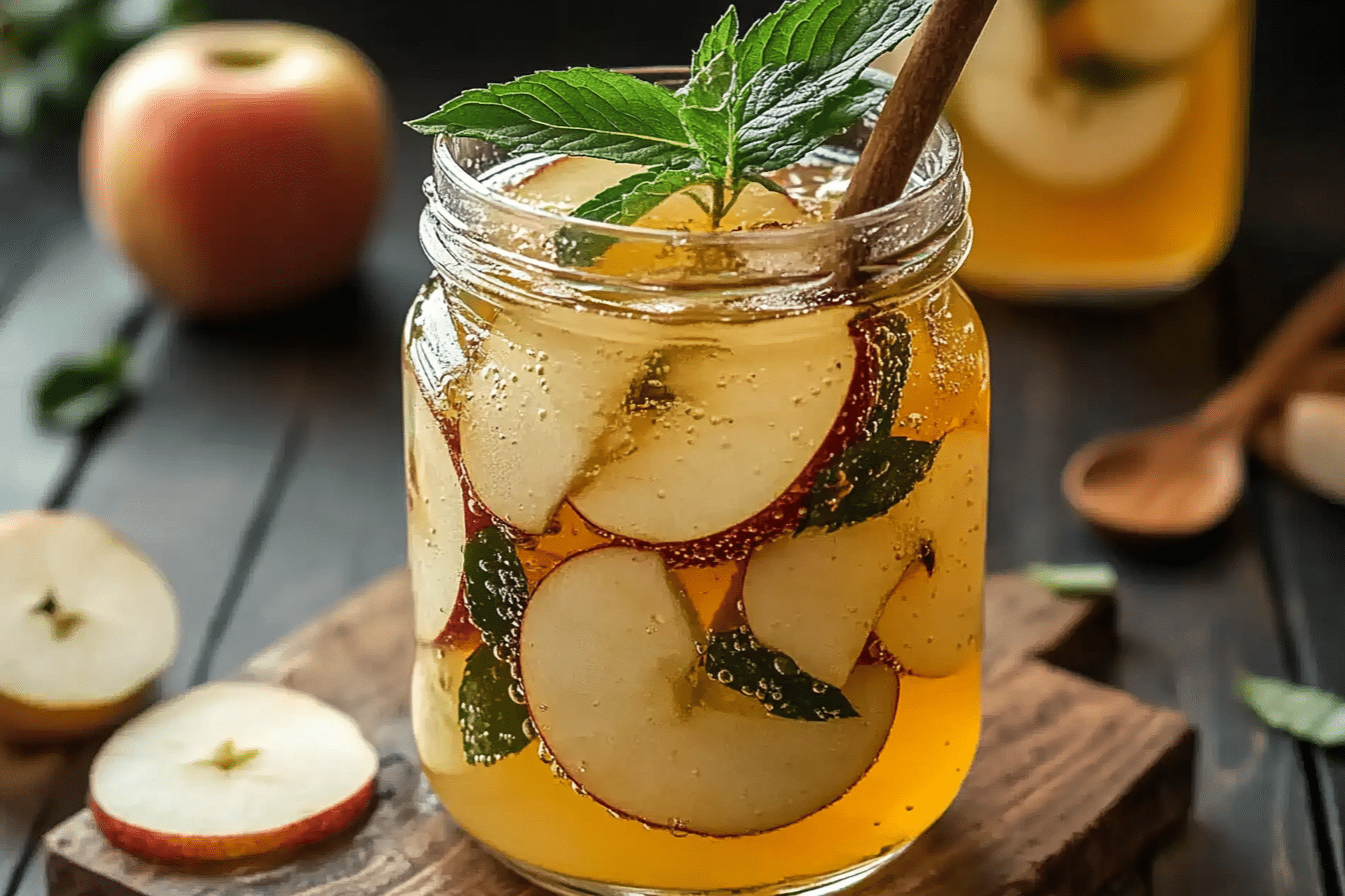 Brazilian Mounjaro Recipe with apple cider vinegar in glass