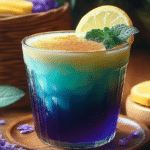 Homemade Mounjaro recipe drink in a glass with lemon and cayenne