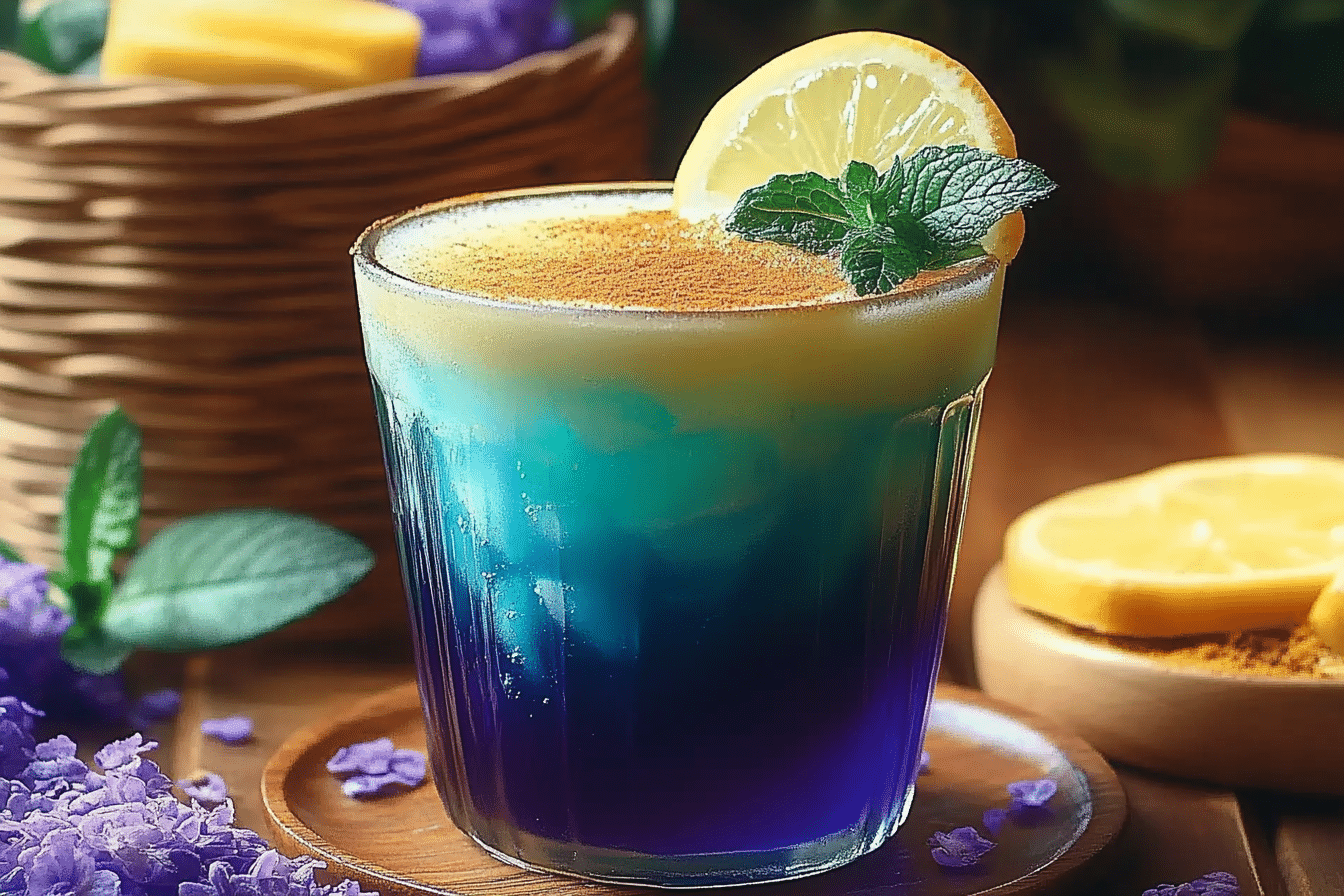 Homemade Mounjaro recipe drink in a glass with lemon and cayenne