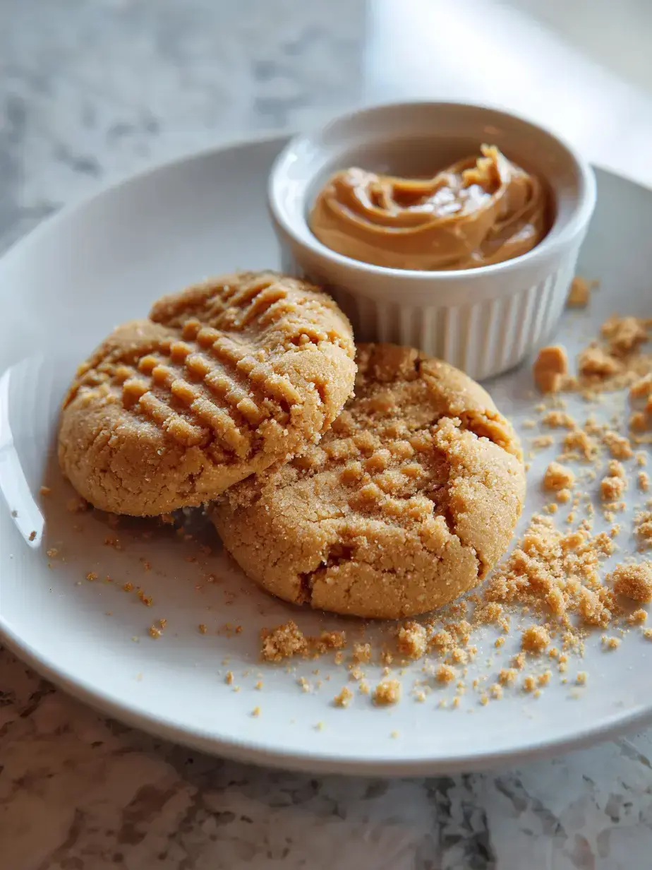 A stack of warm, golden brown Peanut Butter Cookies with classic criss-cross patterns on a rustic wooden board.