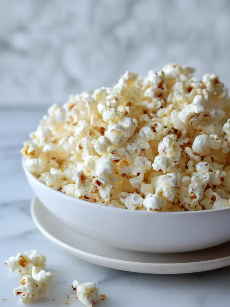 A festive bowl of homemade white chocolate popcorn recipe with cranberries and pretzels