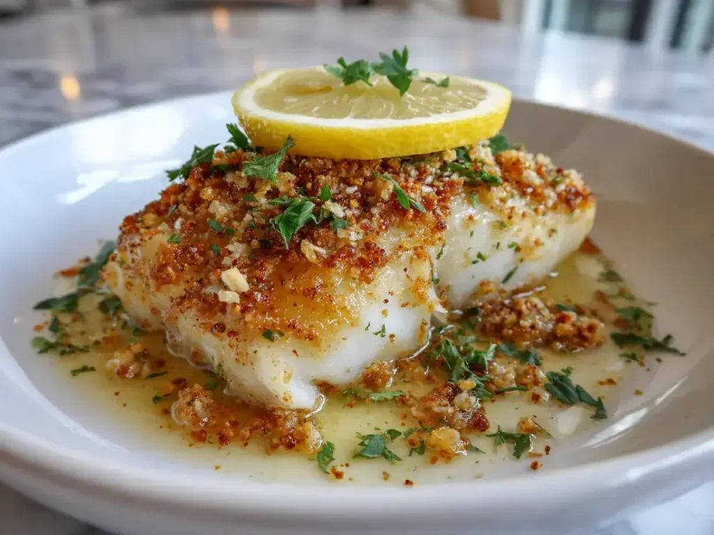 Butter And Herb Baked Cod