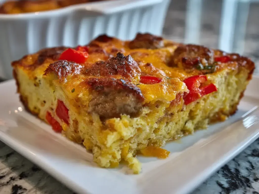 Weekend Sausage Cheddar Breakfast Casserole
