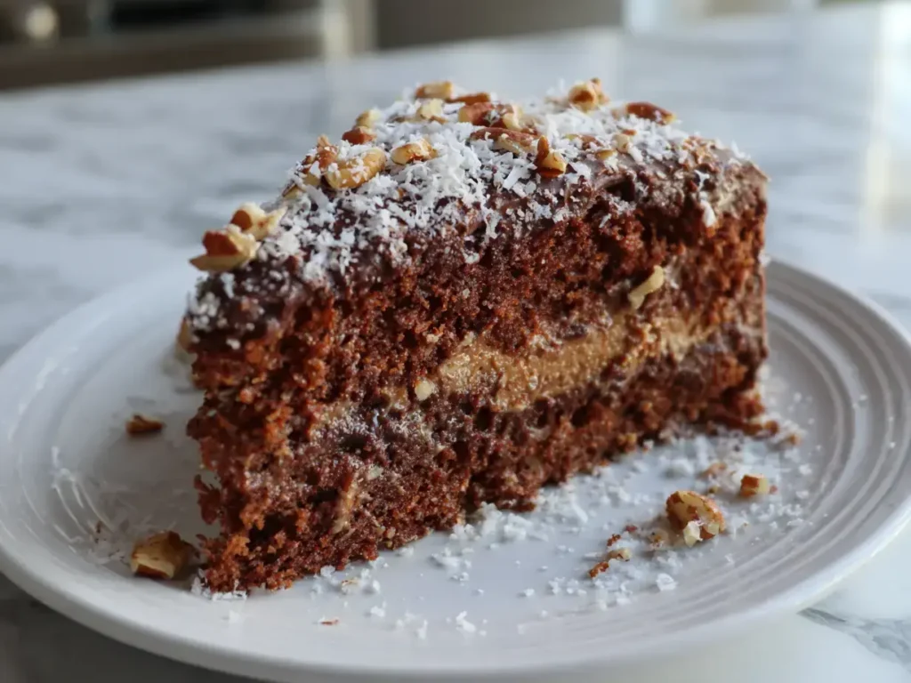 German Chocolate Cake Rich Pecan Frosting