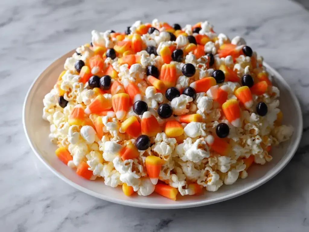 Halloween Popcorn With Marshmallows And Candy Corn