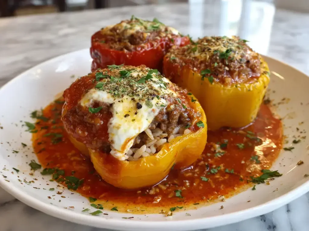 Stuffed Bell Peppers With Parsley