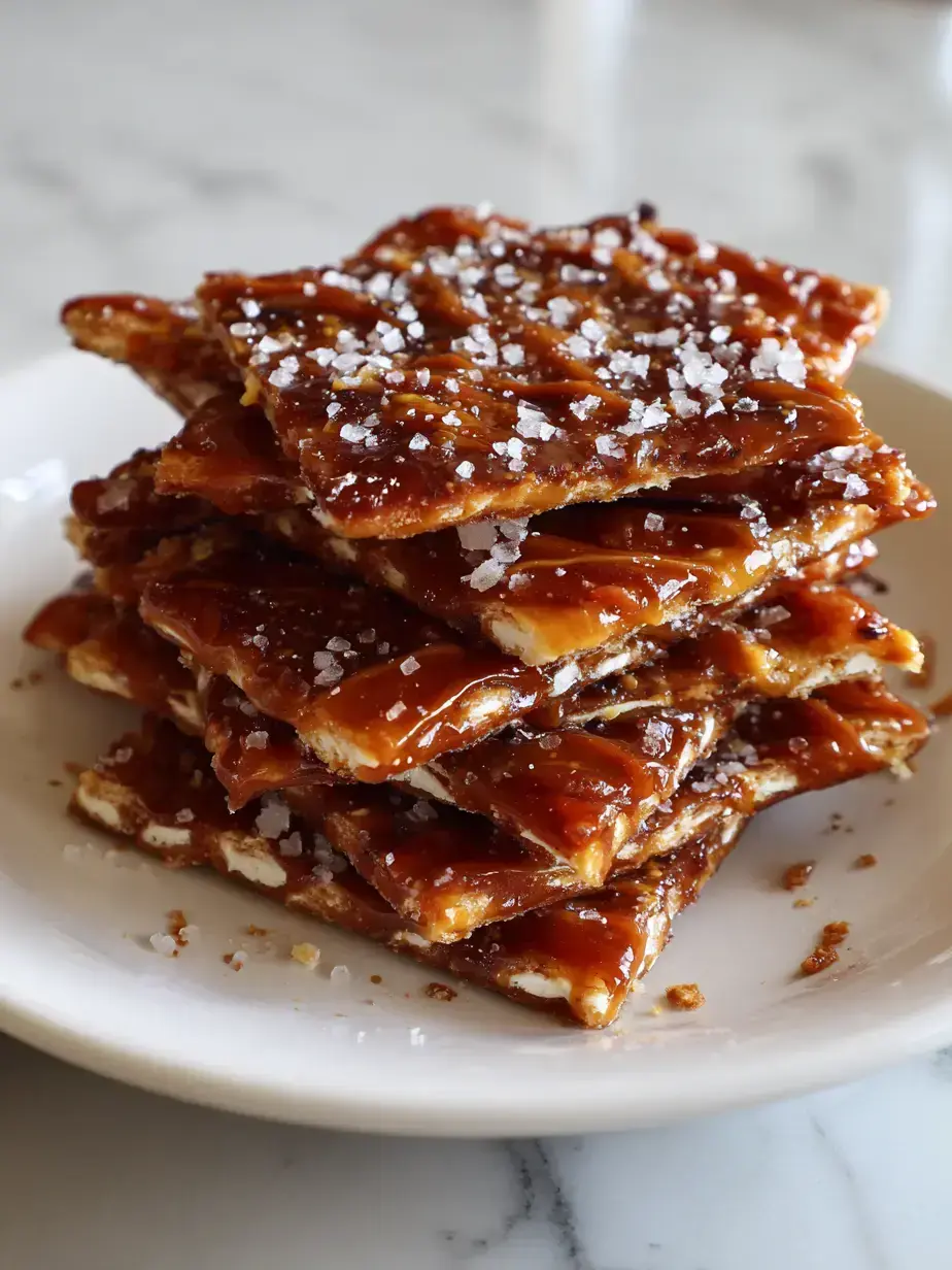 Irresistible churro saltine toffee pieces arranged beautifully on a festive plate for serving.