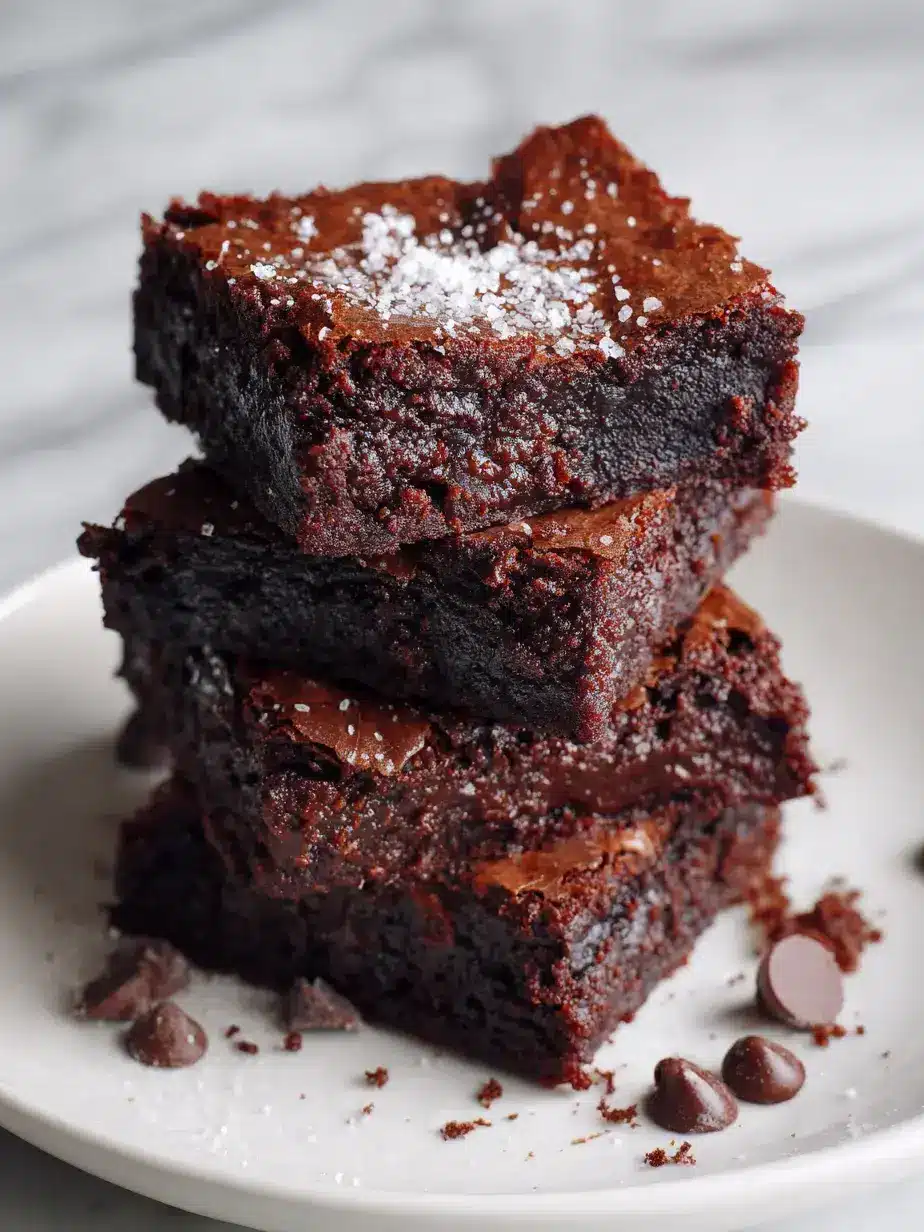 Irresistible fudgy chewy brownies served on a plate with a scoop of ice cream