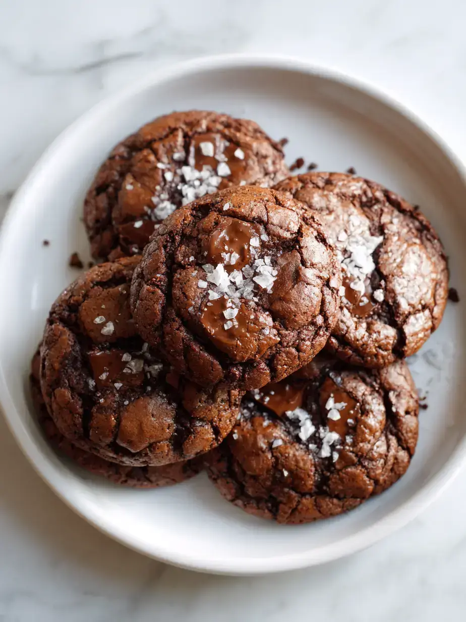 Stack of irresistible Brown Butter Chocolate Cookies with a glass of milk