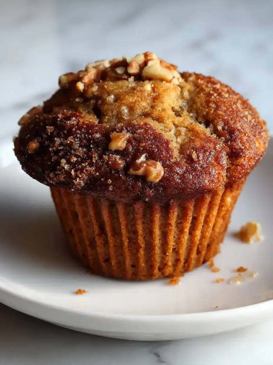 Moist interior of a homemade Maple Walnut Muffin Close-up of a moist Maple Walnut Muffin broken open to show its soft, nut-filled interior