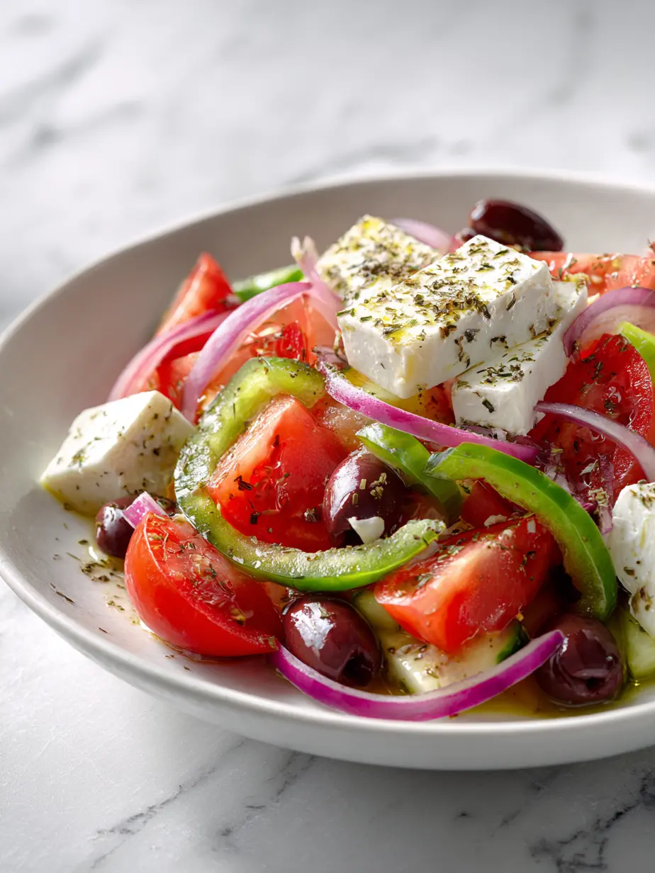 Cozy Serving of Authentic Greek Salad