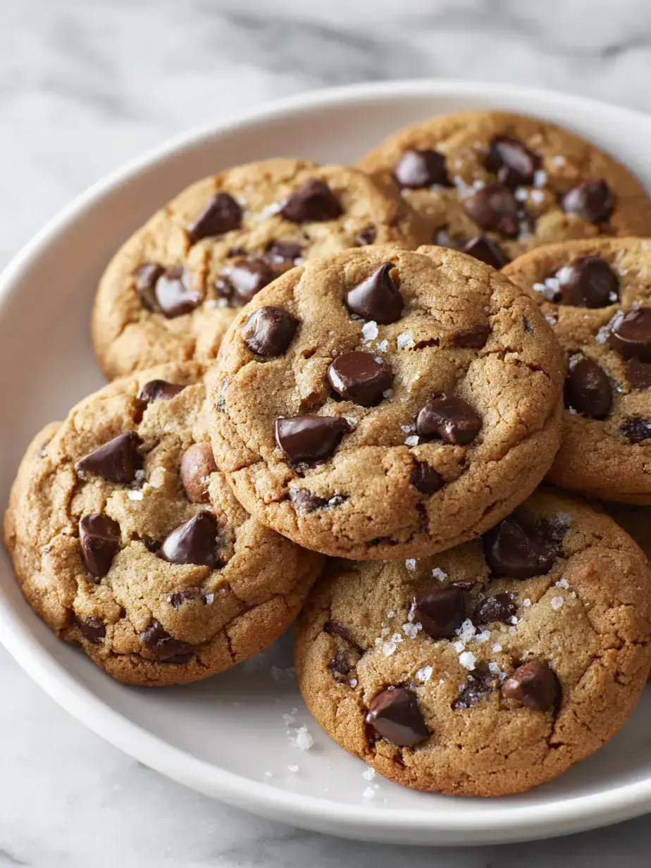A batch of perfectly baked chocolate chip cookies cooling on a wire rack