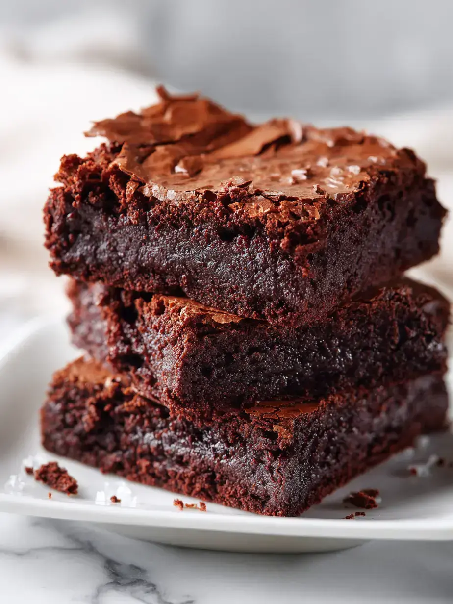 Close-up of a single fudgy chocolate brownie square