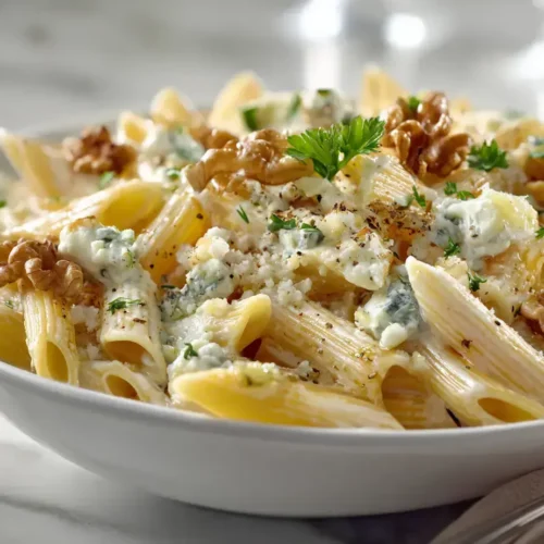 Easy Blue cheese pasta walnuts