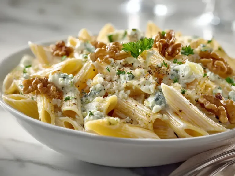 Easy Blue cheese pasta walnuts