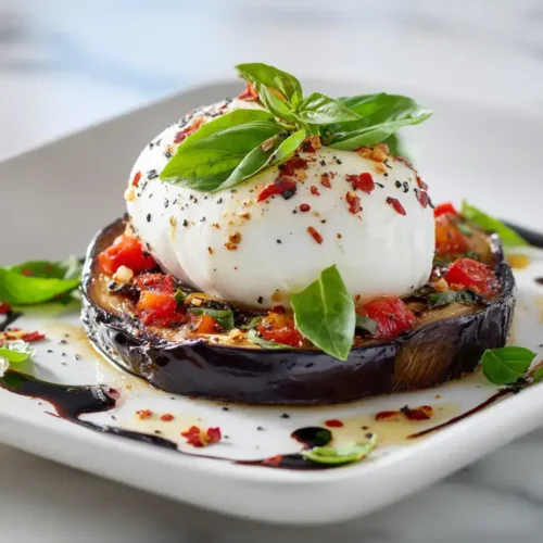Easy Burrata Roasted Eggplant