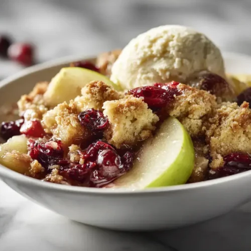 Easy Slow cooker cran-apple cobbler