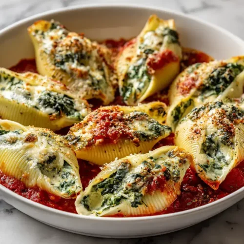 Easy Spinach ricotta stuffed shells