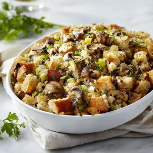 Easy Wild rice mushroom stuffing