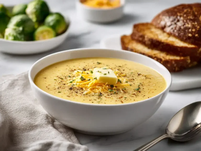Easy brussels sprouts cheddar soup