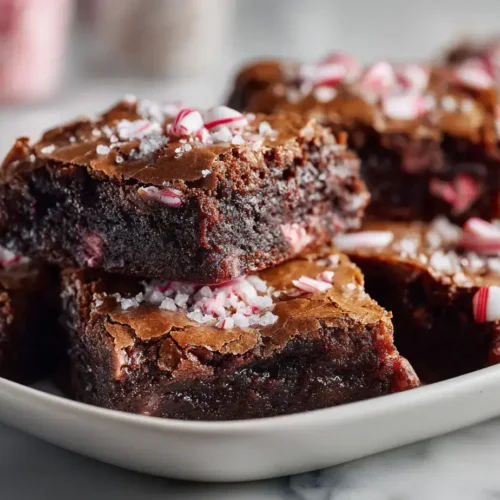 Easy candy cane brownies