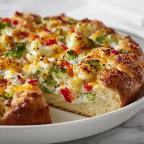 Easy crescent roll veggie pizza