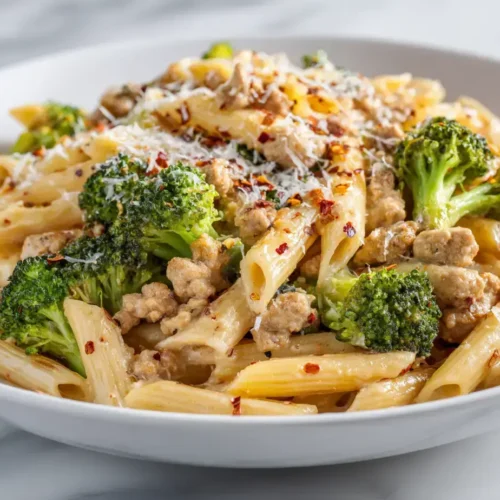 Easy ground turkey broccoli pasta