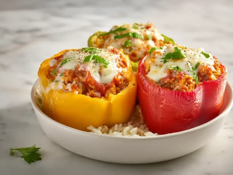 Easy ground turkey stuffed peppers