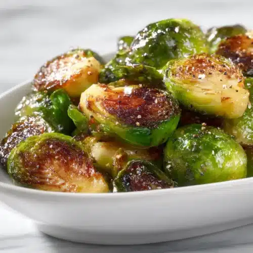 Easy pan fried brussels sprouts