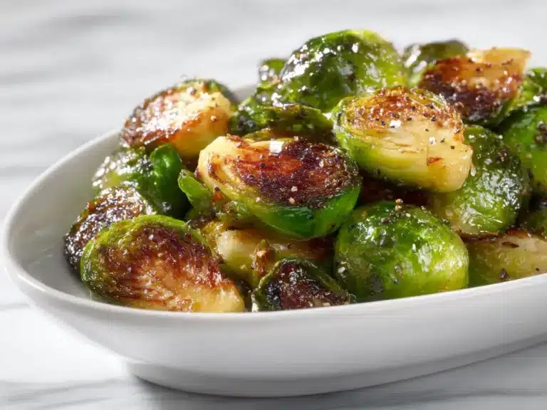 Easy pan fried brussels sprouts