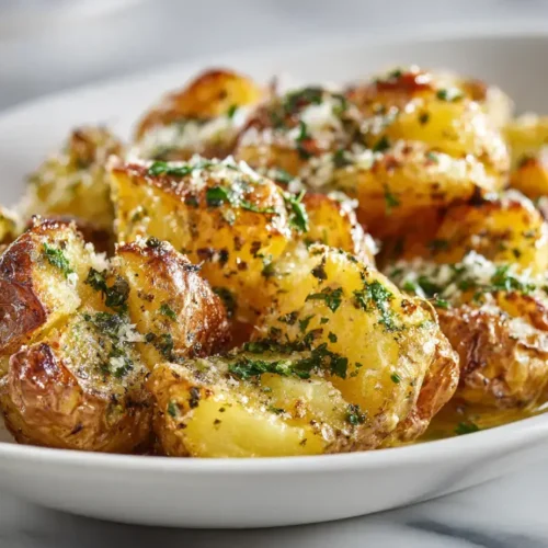 Easy smashed potatoes garlic parmesan