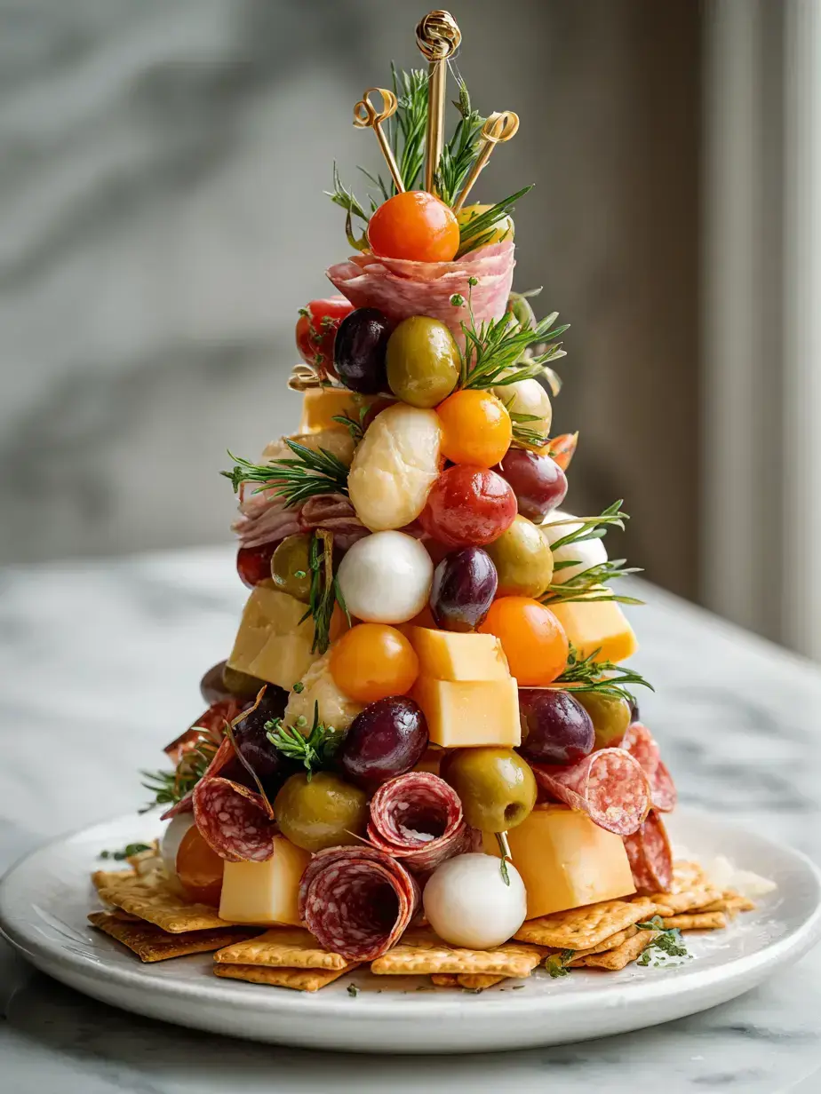 Cozy Serving of a Charcuterie Tree Cone