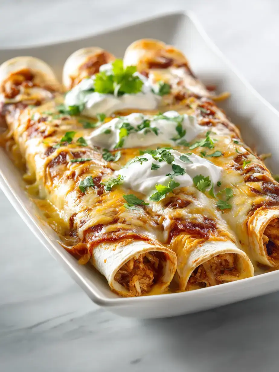 Cozy Serving of Chicken Enchiladas