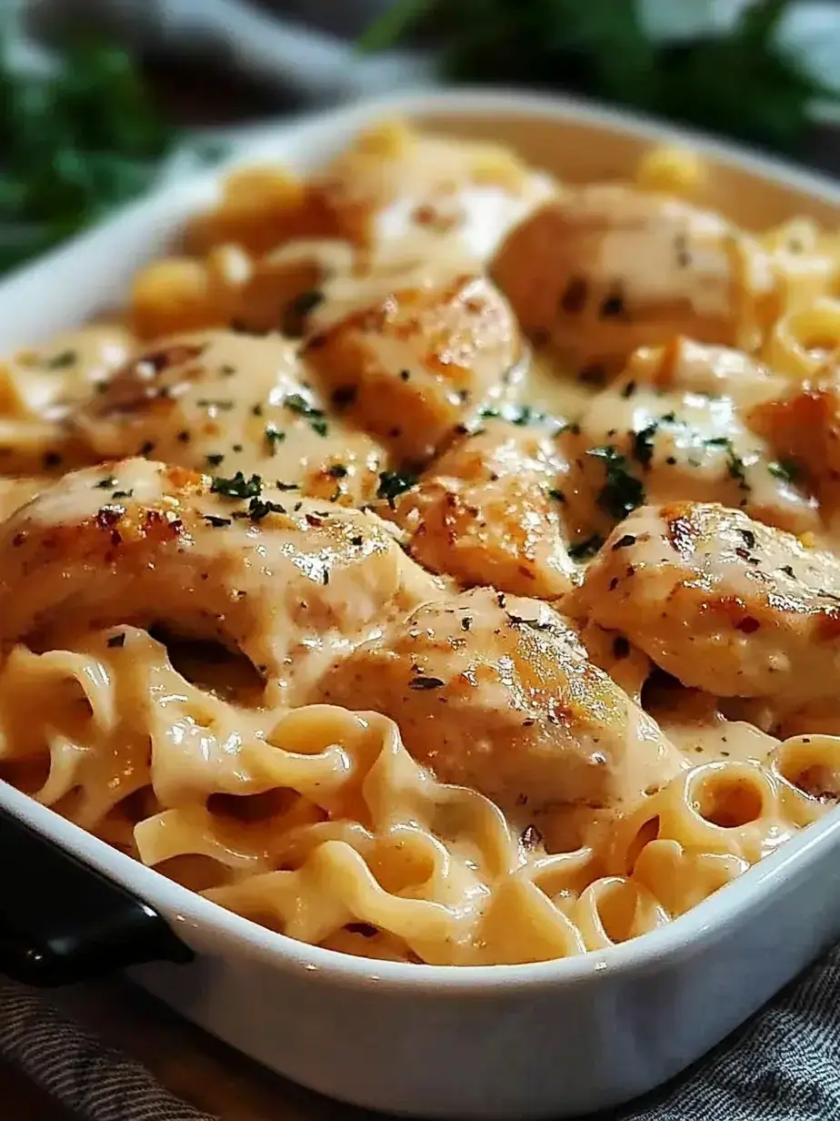 Cozy Serving of Creamy Butter Noodles with Chicken
