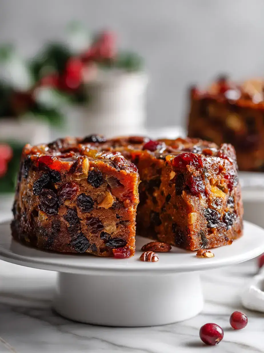 Cozy Serving of Christmas Fruitcake