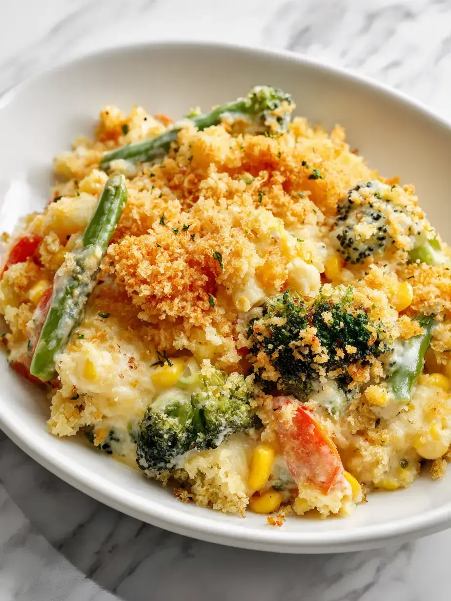 Cozy Serving of Creamy Mixed Vegetable Casserole