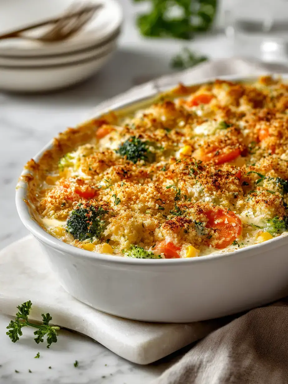 Cozy Serving of Creamy Vegetable Casserole