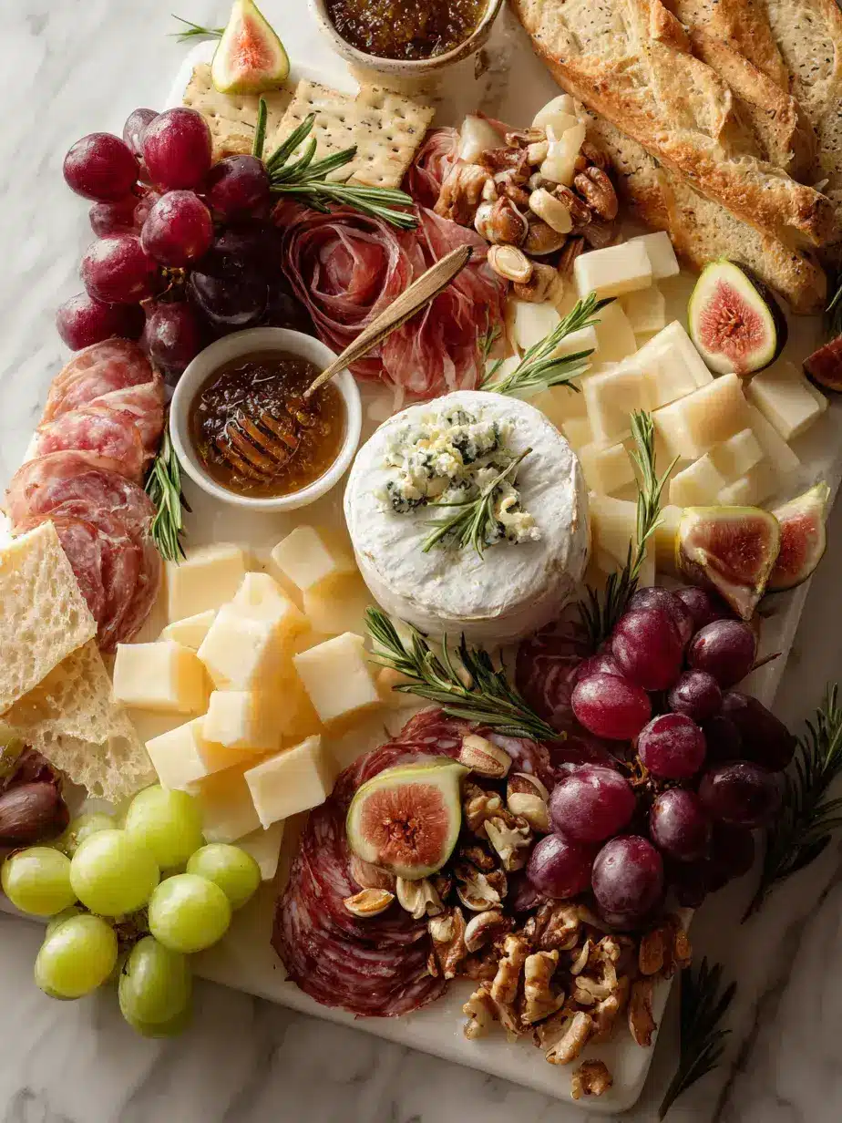 A Beautifully Arranged Easy Cheese Charcuterie Board