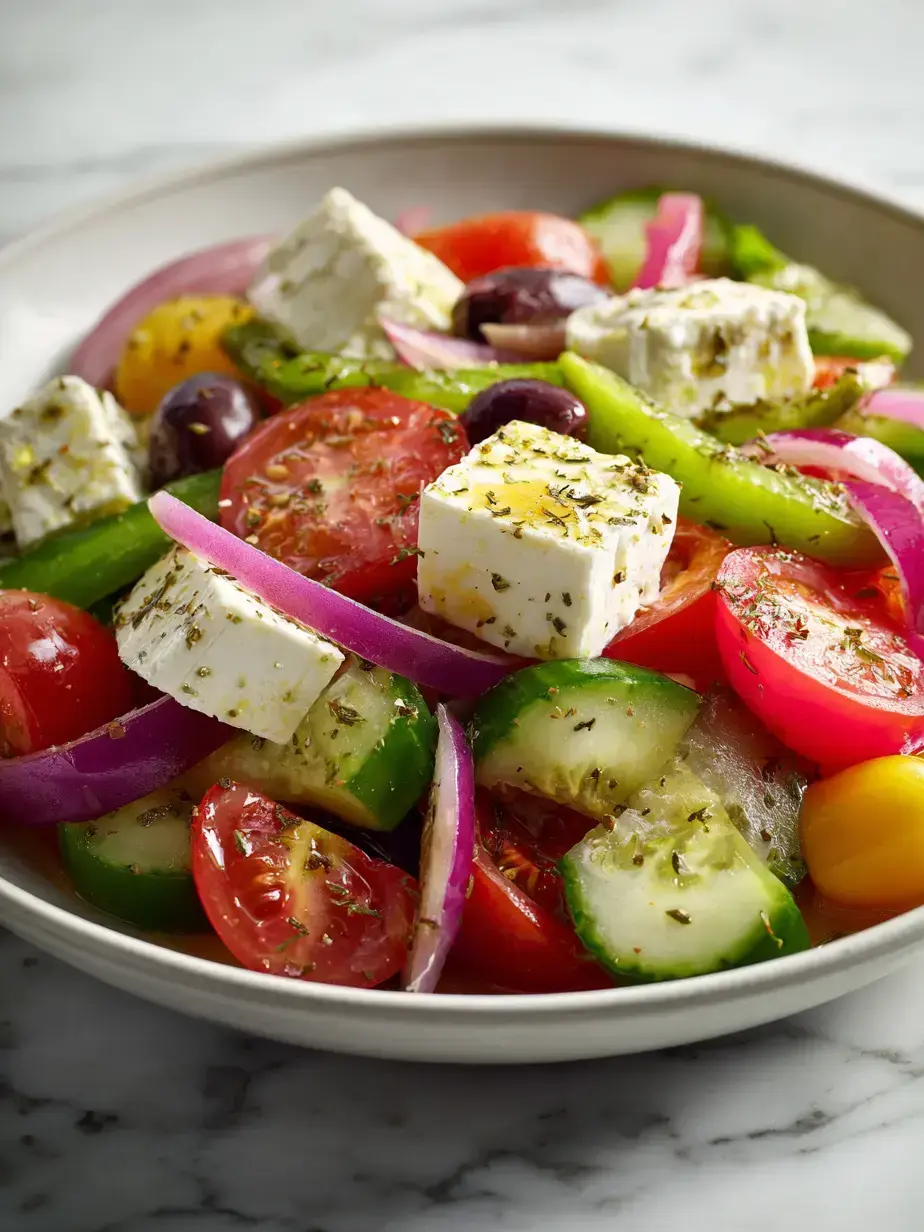 Cozy Serving of Greek feta salad