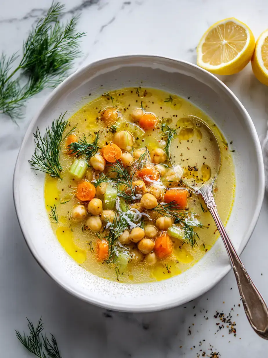 Cozy Serving of Greek Lemon Chickpea Soup