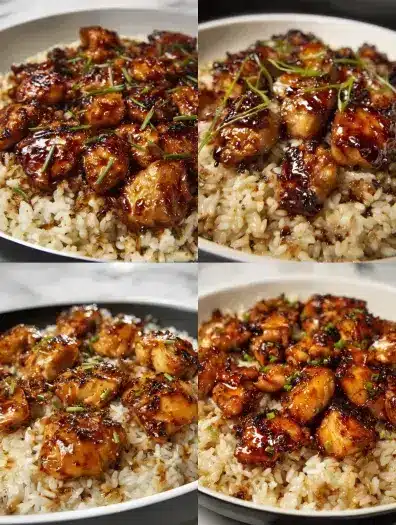 Cozy Serving of Honey BBQ Chicken Rice