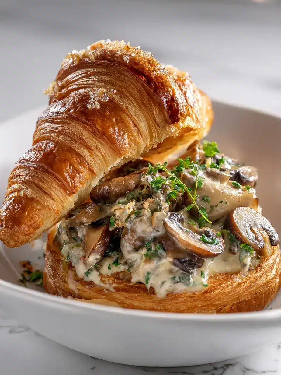 Cozy Serving of Mushroom Croissant Filling