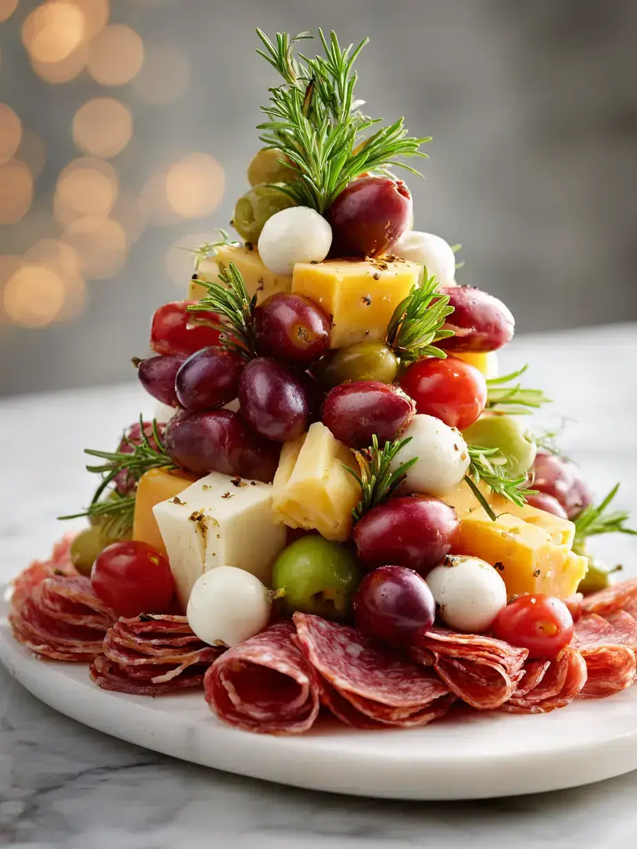 Festive Serving of a Party Charcuterie Tree