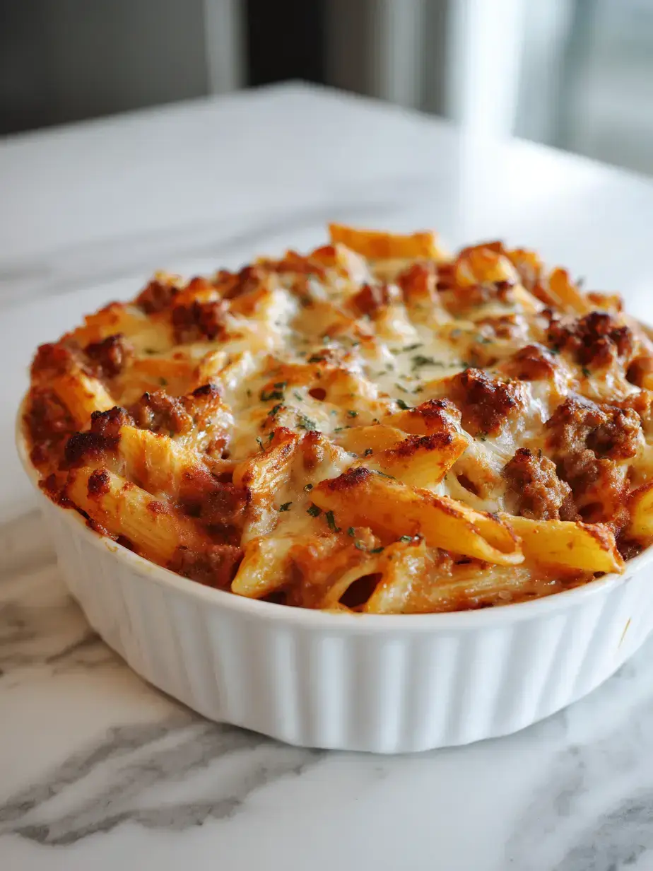 Cozy Serving of Pasta Bake with Meat and Béchamel