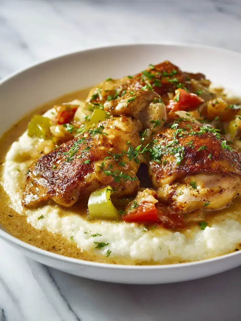 Cozy Serving of Smothered Chicken
