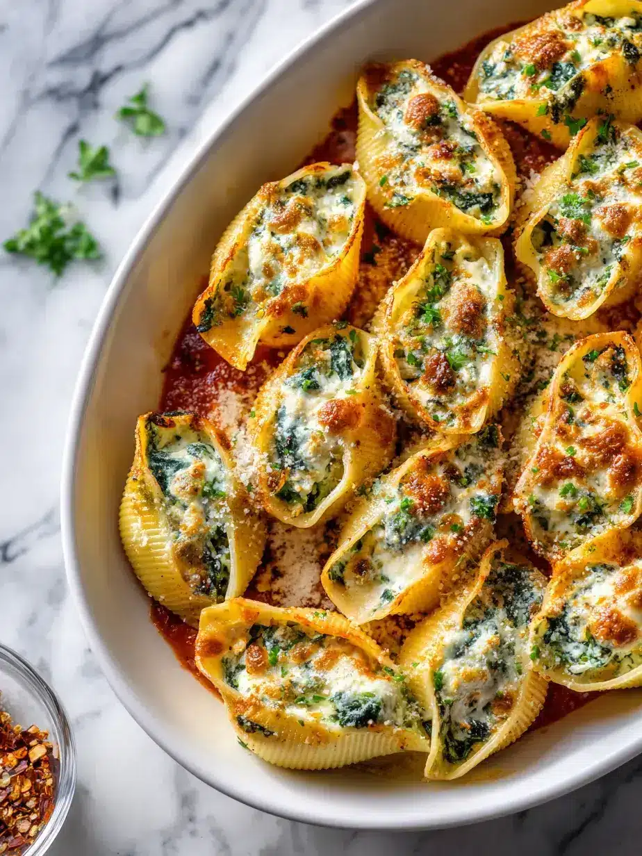 Cozy Serving of Spinach Ricotta Stuffed Shells
