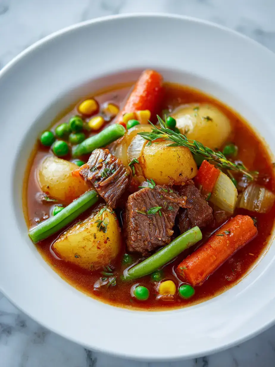 Cozy Serving of Vegetable Beef Soup