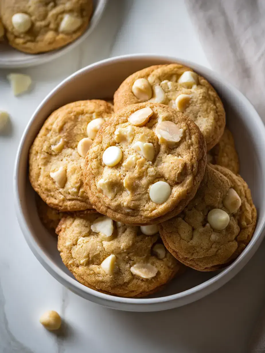 Freshly Baked White Chocolate Macadamia Cookies