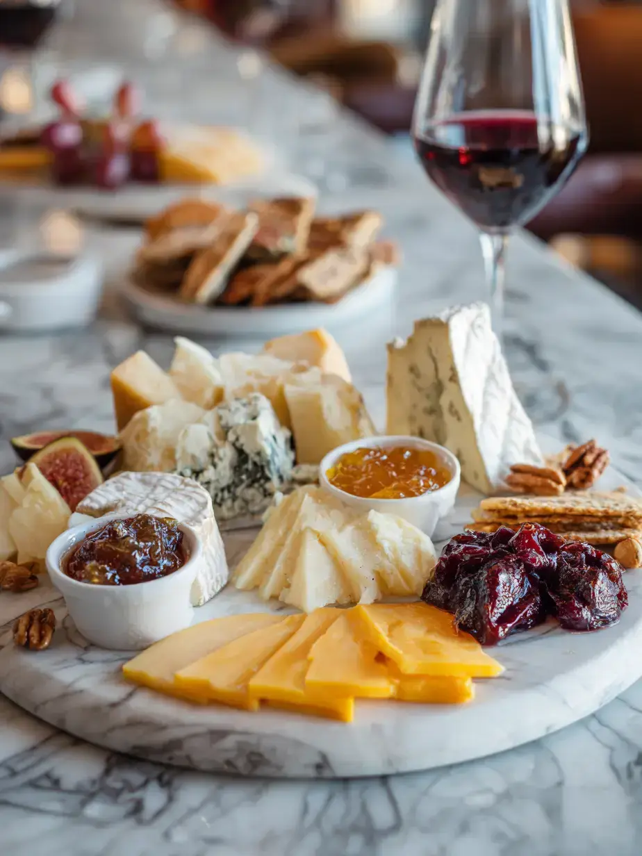 Cozy Serving of a Beautiful Cheese and Charcuterie Board