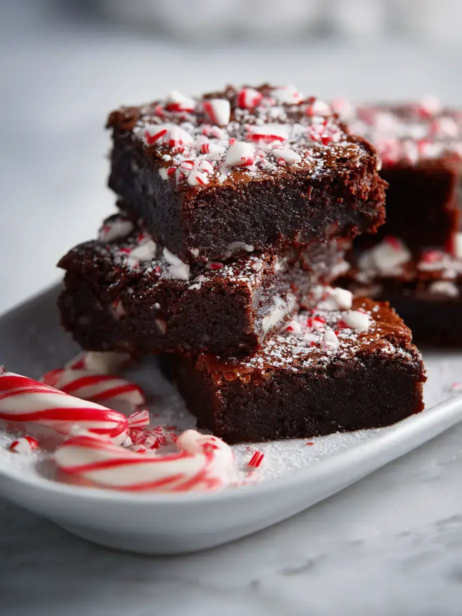 Cozy Serving of Candy Cane Brownies